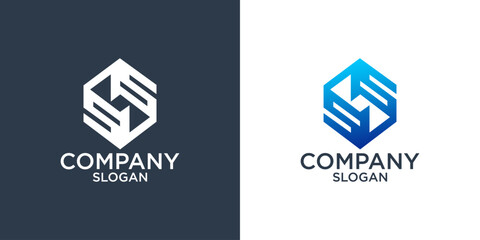 letter s geometric abstract logo design vector