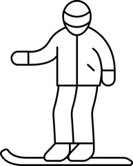 Simple icons representing various winter sports in a line outline style.