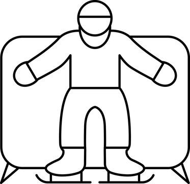 recommend clip art: Simple icons representing various winter sports in a line outline style.