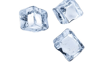 Obraz premium Four flying ice cubes cut out