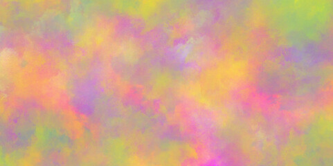 Colorful and bright watercolor background texture with watercolor splashes, Abstract hand drawn watercolor drawing on a paper. abstract Grunge background frame Soft pink, blue,orange,yellow watercolor
