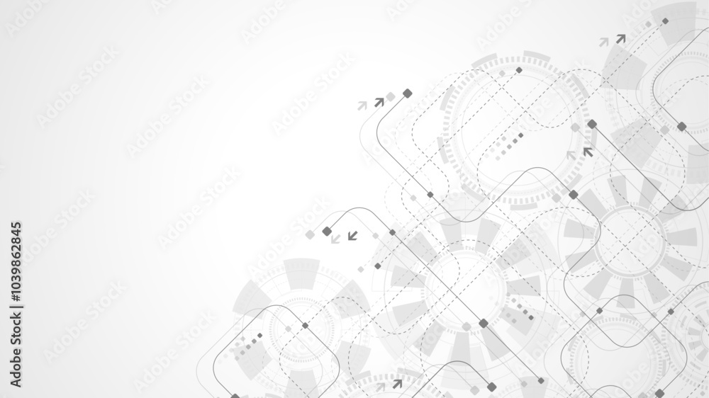 Poster abstract digital technology background with circuit board texture. abstract gear wheel mechanism bac