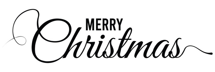 Merry christmas hand lettering calligraphy isolated on white background. Vector holiday illustration element. Merry Christmas script calligraphy