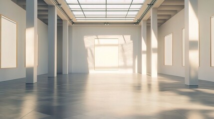 Fototapeta premium Modern Art Gallery with Empty Frames