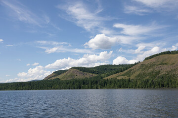 Summer landscape. Russia, Tuva Republic, Lake Azas