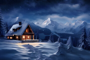 Fototapeta premium house in the mountains