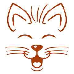 Adorable Cool Cat Looks Happy Sweet Little Smile Face Kitten Pet Design Funny Cool Cartoon Cute Cats Lovers Comic Fun Love Kittens Adorable Feline Like Playful Kitties Fur Baby Illustration Paw Owners