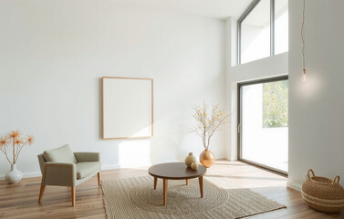 Framed Art Print Beside a Large Window with Natural Light