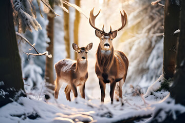 Fototapeta premium deer in the forest