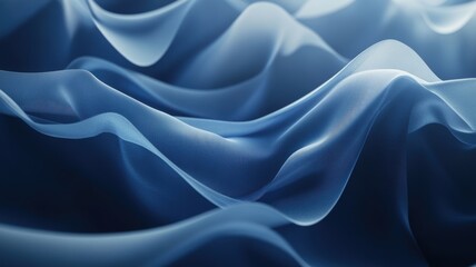 Obraz premium Gentle Waves of Blue Fabric Dancing in Soft Light
