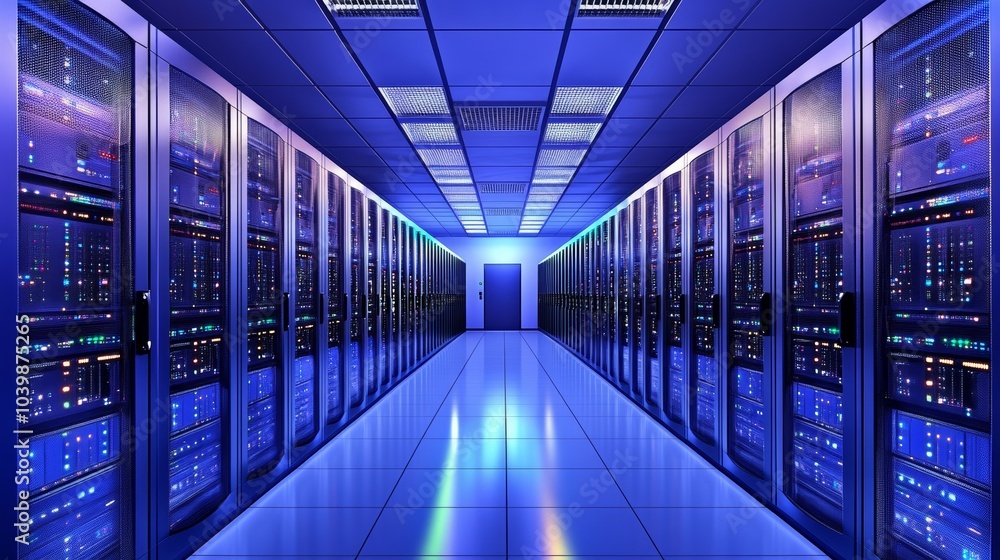 Aufkleber A cutting-edge quantum computing data center with quantum processors and cloud computing integration, Computational style, photo of