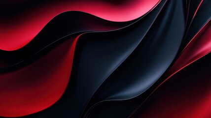Flowing Waves of Vibrant Red and Deep Black Fabric