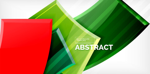 Round 3d shapes, plates background. Creative composition design template