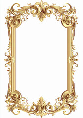 "Elegant Gold Frame for Pictures, Artwork, and Wall Mirrors. Luxurious Ornamental Frame for Image Display, Creative Projects, Mirrors. Classic Baroque-Style Frame for Artistic Projects and Wall Mirror