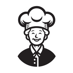 Smiling Chef Woman With Leaf Logo Design