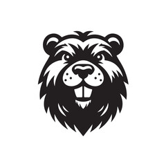 Black And White Smiling Beaver Mascot Design