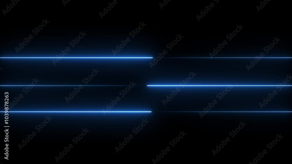 Aufkleber abstract cyan color neon lights line animation neon line ,abstraction neon lines moving down screen 