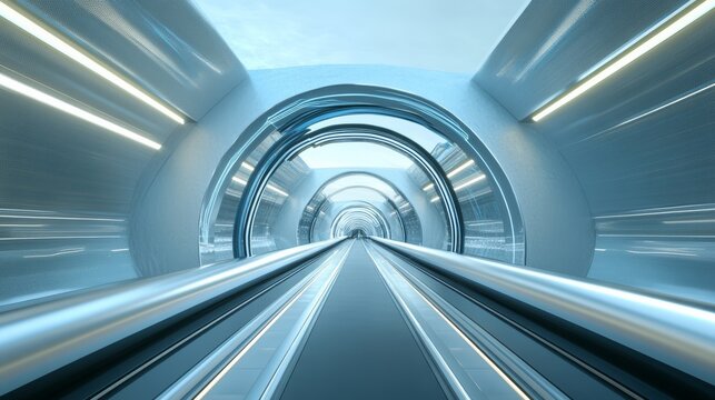 A cutting-edge transportation technology research institute with hyperloop prototypes and next-generation transit systems, Transportation style, photo of