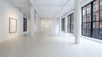 Obraz premium Minimalist Art Gallery with Bright Natural Light