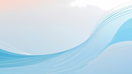 Abstract Blue Wave with Soft White Lines on a Light Blue Gradient Background