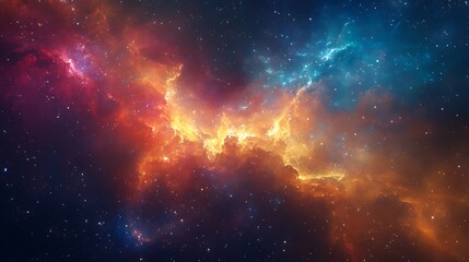 Naklejka premium Cosmic Nebula: A Tapestry of Celestial Wonder