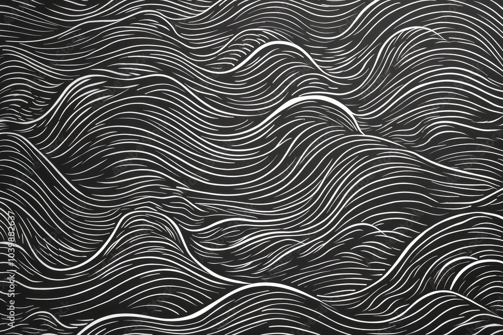 Canvas Prints Ocean wave illustrations backgrounds pattern drawing.