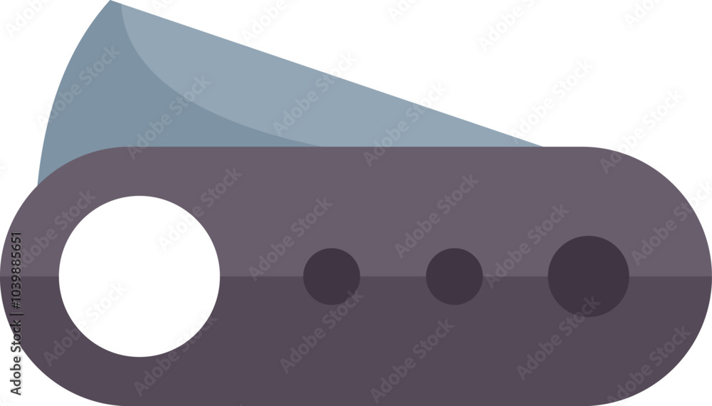 Poster sharp pocket knife is folding out from its handle in this image with copy space