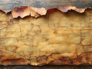 wide horizontal texture depicting ancient egyptian papyrus with a weathered yellow-brown hue, showcasing fine patina and historical nuances reminiscent of the mediterranean region