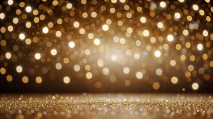 Elegant seamless lights on a luxurious gold star bokeh background, isolated on white. Ideal for product photography with ample space for marketing and advertising text.