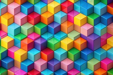 Obraz premium Colorful Geometric Cubes Pattern for Modern Design and Background Use