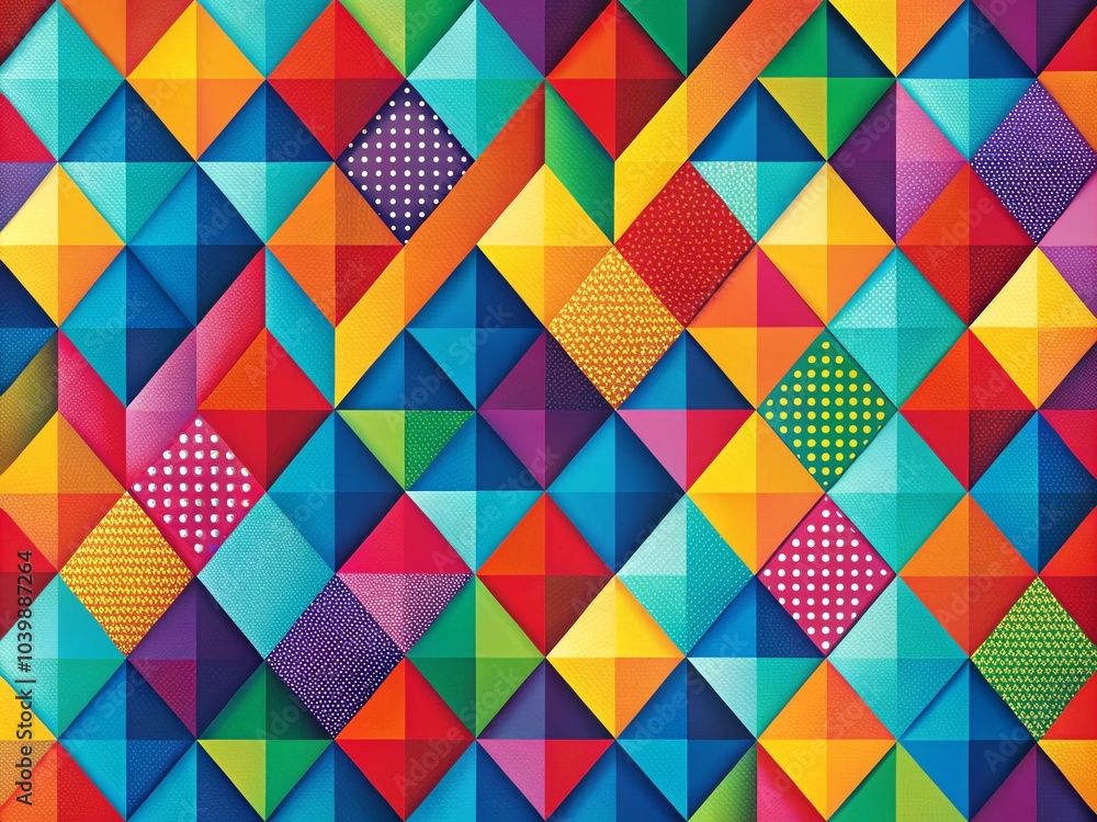 Poster colorful geometric patterns for modern design projects - perfect for backgrounds and textiles