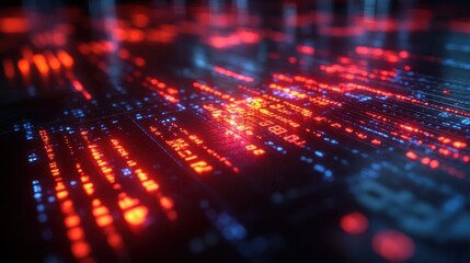 Obraz premium Digital data flow exploring the aesthetics of code and information visualization