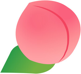 Fresh Peach Icon,Gradient Style 
