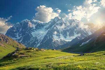 Fototapeta premium Beautiful Mountain ranges mountain landscape panoramic.