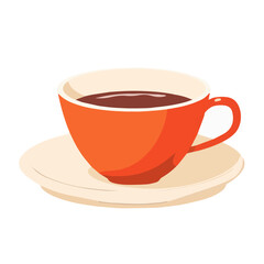 A cup of fresh coffee or tea drawn by hand. Can be used for cafeterias, posters, banners, postcards.