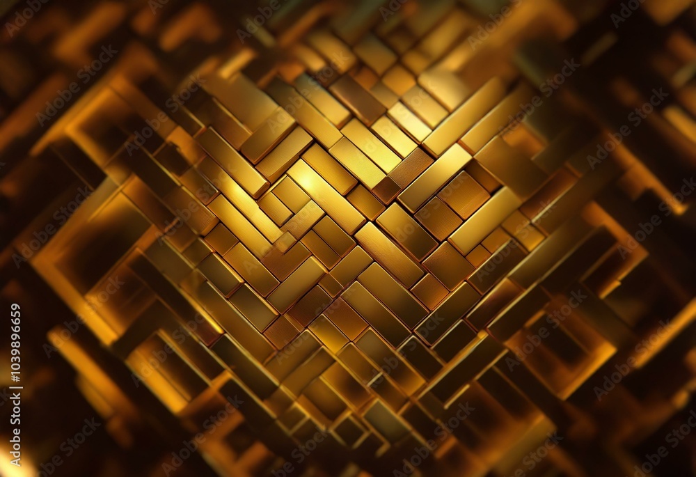Poster a textured, gold background of stacked, rectangular blocks.