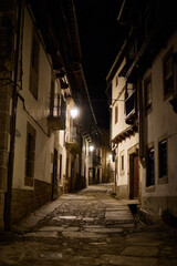 Naklejka premium traditional houses with wooden balconies in Candelario, Ávila, Castilla y León, Spain