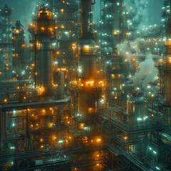Engineer operator repairs valve equipment in plant industry	, machine.