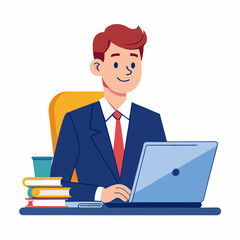businessman working on laptop