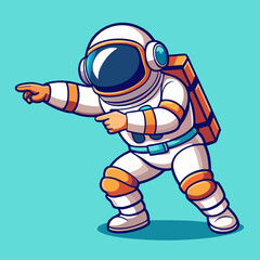 Astronaut in a spacesuit dancing. Cartoon vector illustration isolated on white © Veronica