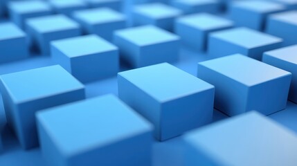 Obraz premium Simple Blue Cubes in 3D Business Background