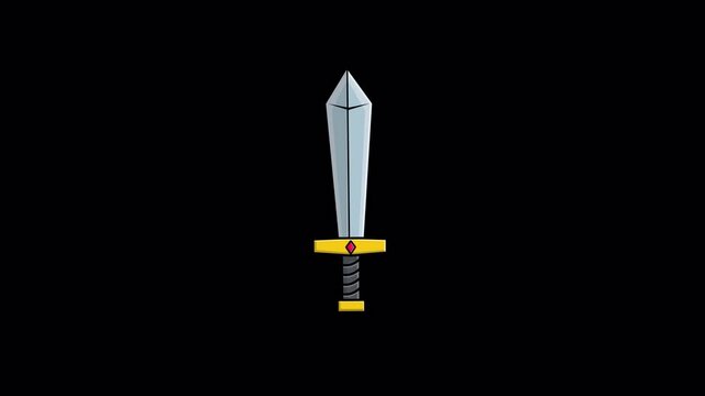 Animated Ancient Treasure Sword Concept Animation Video - Transparent
