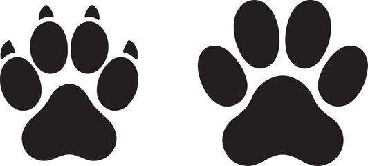 Cat and dog animals paw print silhouettes vector illustration © Mohaiminul