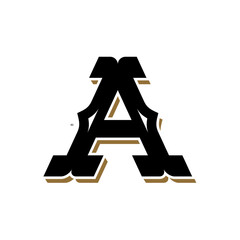 Letter A Western American Old West Cowboy Logo Design