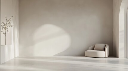 Minimalist Interior with Stucco Wall and Arch Design