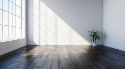 Bright and Airy Empty Room with Sunlight