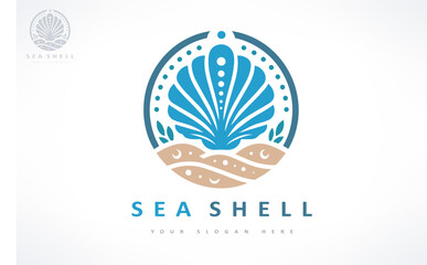 Seashell logo vector. Nature design