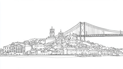 Fototapeta premium Sketch drawing illustration