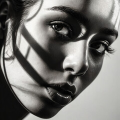 Fototapeta premium A stylish woman poses gracefully for a high-end fashion magazine.