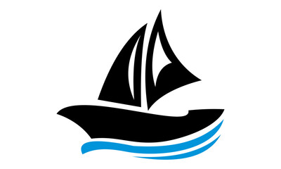 simple ship vector logo design